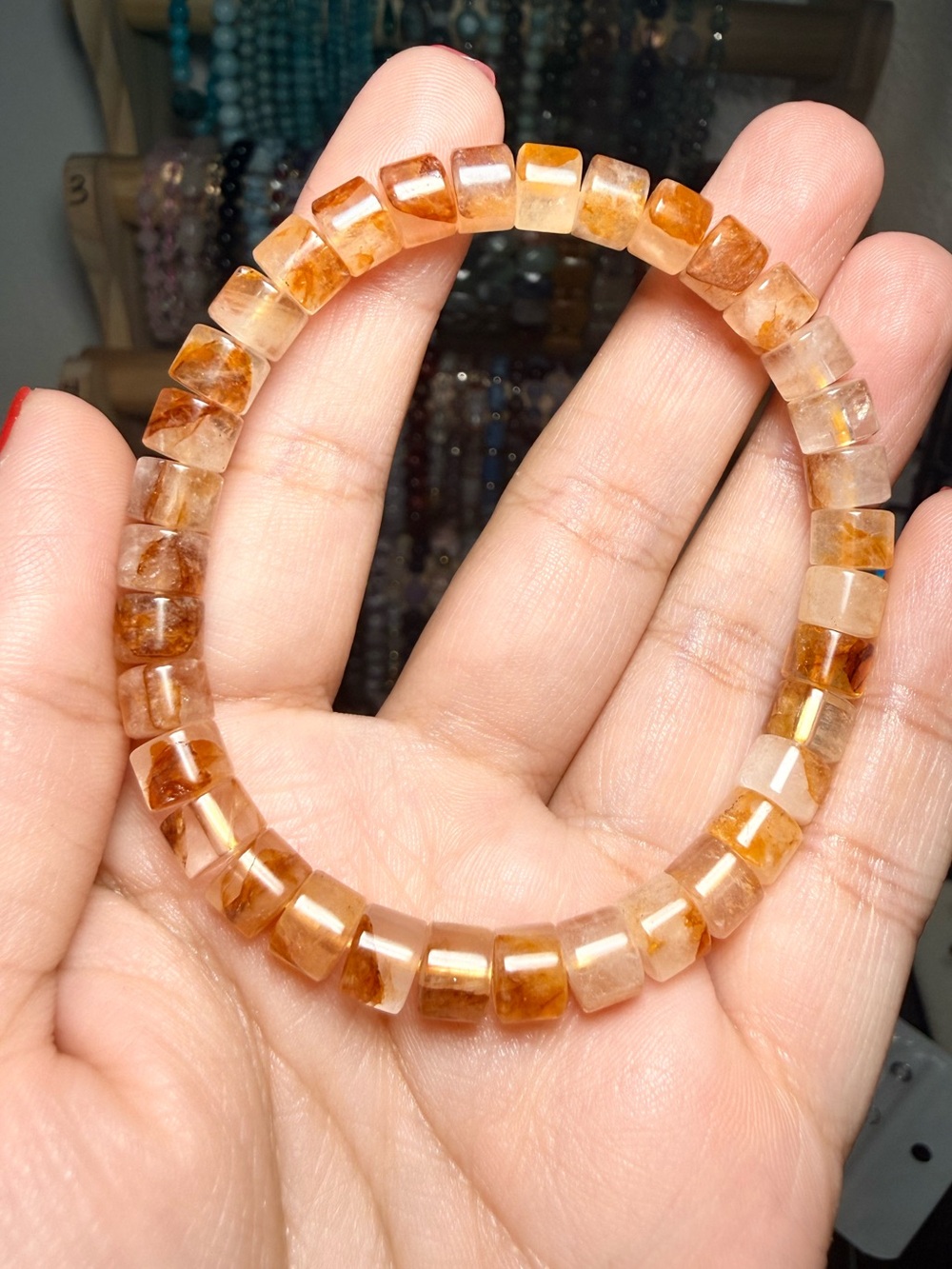 Natural Golden Healer Quartz Bracelet Crystal Stretch